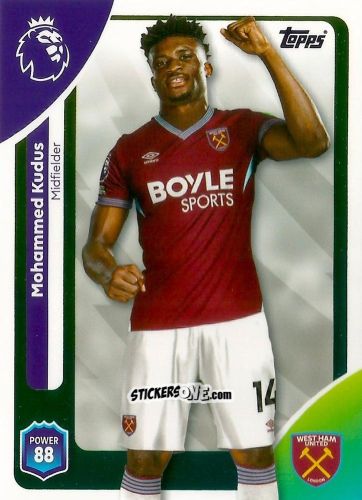 Cromo Mohammed Kudus - Premier League 2026 Trading Cards
 n. 281 - Topps