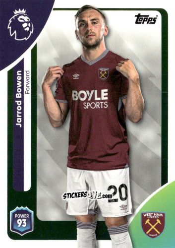Figurina Jarrod Bowen - Premier League 2026 Trading Cards
 n. 284 - Topps