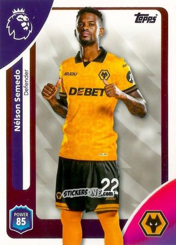 Cromo Nélson Semedo - Premier League 2026 Trading Cards
 n. 291 - Topps