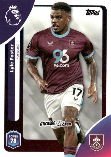 Sticker Lyle Foster - Premier League 2026 Trading Cards
 n. 318 - Topps