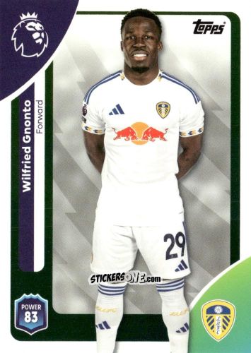 Sticker Wilfried Gnonto - Premier League 2026 Trading Cards
 n. 336 - Topps
