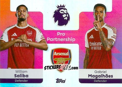 Figurina William Saliba / Gabriel Magalhães - Premier League 2026 Trading Cards
 n. 361 - Topps