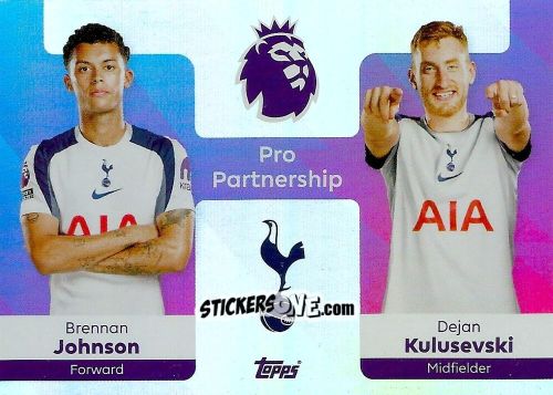 Sticker Brennan Johnson / Dejan Kulusevski - Premier League 2026 Trading Cards
 n. 376 - Topps