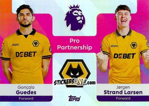 Figurina Gonçalo Guedes / Jørgen Strand Larsen - Premier League 2026 Trading Cards
 n. 378 - Topps