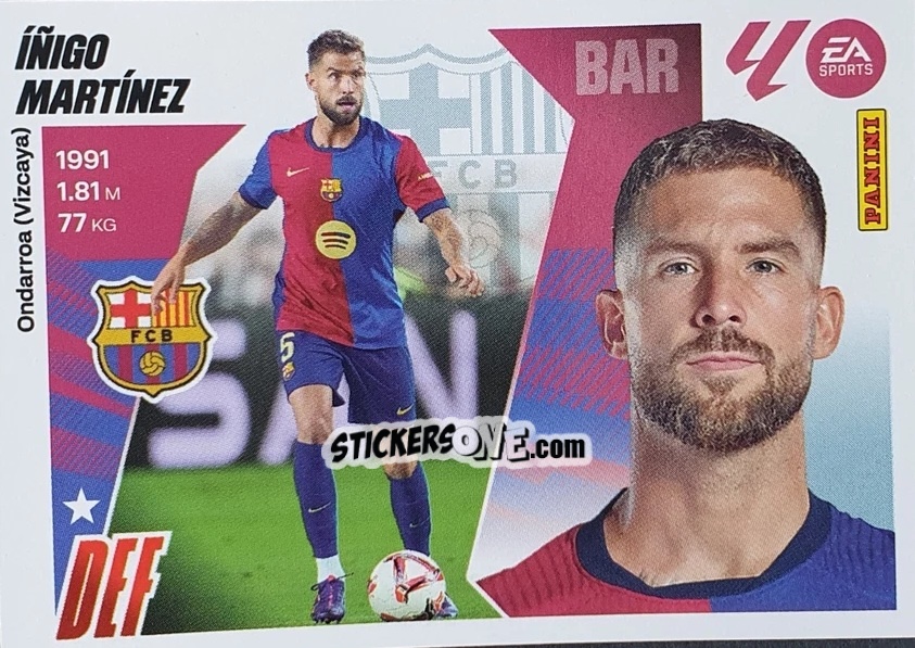 Cromo Íñigo Martínez (7) - LaLiga 2025-2026
 n. 107 - Panini