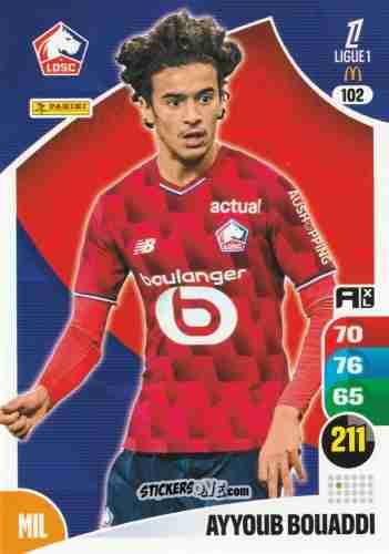 Figurina Ayyoub Bouaddi - Ligue 1 2025-2026. Adrenalyn XL
 n. 102 - Panini