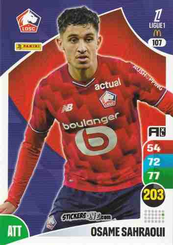 Figurina Osame Sahraoui - Ligue 1 2025-2026. Adrenalyn XL
 n. 107 - Panini