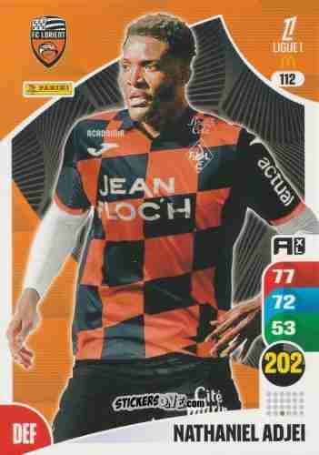 Sticker Nathaniel Adjei - Ligue 1 2025-2026. Adrenalyn XL
 n. 112 - Panini