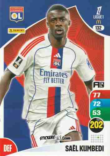 Figurina Saël Kumbedi - Ligue 1 2025-2026. Adrenalyn XL
 n. 132 - Panini