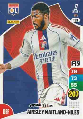 Sticker Ainsley Maitland-Niles - Ligue 1 2025-2026. Adrenalyn XL
 n. 133 - Panini