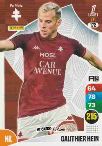 Cromo Gauthier Hein - Ligue 1 2025-2026. Adrenalyn XL
 n. 172 - Panini