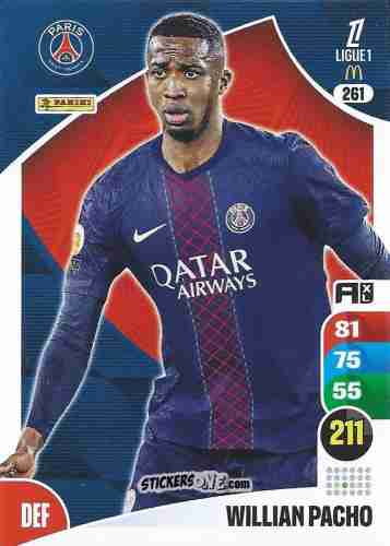 Sticker Willian Pacho - Ligue 1 2025-2026. Adrenalyn XL
 n. 261 - Panini