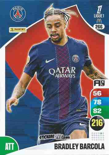 Figurina Bradley Barcola - Ligue 1 2025-2026. Adrenalyn XL
 n. 266 - Panini