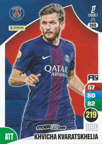 Sticker Khvicha Kvaratskhelia - Ligue 1 2025-2026. Adrenalyn XL
 n. 269 - Panini