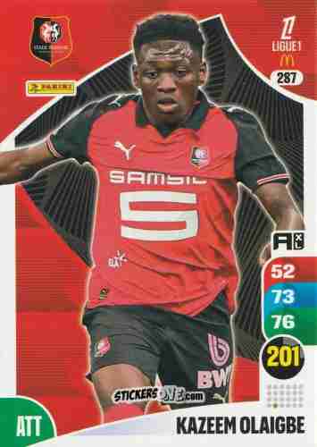 Sticker Kazeem Olaigbe - Ligue 1 2025-2026. Adrenalyn XL
 n. 287 - Panini