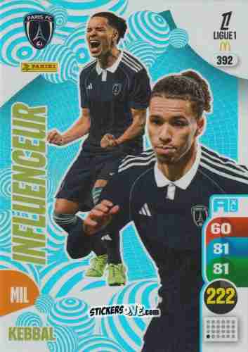 Sticker Ilan Kebbal - Ligue 1 2025-2026. Adrenalyn XL
 n. 392 - Panini