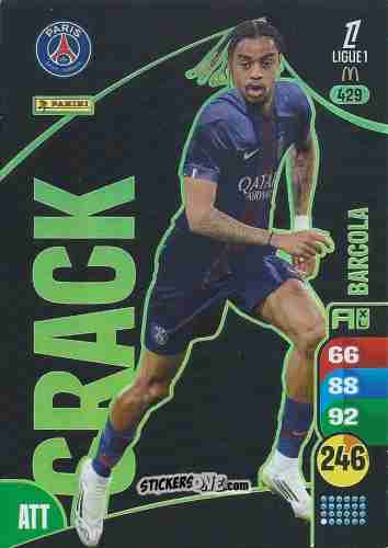 Figurina Bradley Barcola - Ligue 1 2025-2026. Adrenalyn XL
 n. 429 - Panini