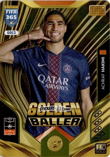 Cromo Achraf Hakimi - Fifa 365: 2025-2026. Adrenalyn Xl n. GOL2 - Panini