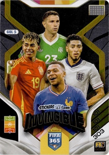 Figurina Lautaro Martínez / Jude Bellingham / Lamine Yamal / Kylian Mbappé - Fifa 365: 2025-2026. Adrenalyn Xl n. GOL5 - Panini