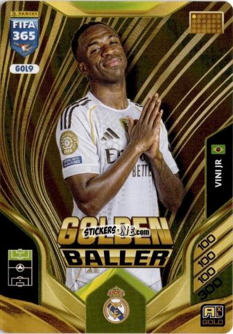 Cromo Vinicius Jr. - Fifa 365: 2025-2026. Adrenalyn Xl n. GOL9 - Panini