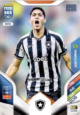 Figurina Jair Cunha - Fifa 365: 2025-2026. Adrenalyn Xl n. BOT6 - Panini