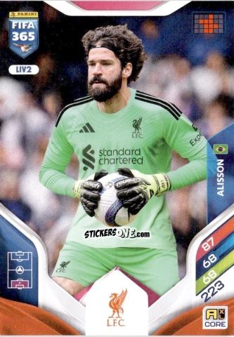 Sticker Alisson - Fifa 365: 2025-2026. Adrenalyn Xl n. LIV2 - Panini