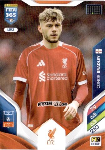 Figurina Conor Bradley - Fifa 365: 2025-2026. Adrenalyn Xl n. LIV3 - Panini