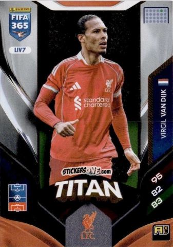 Sticker Virgil van Dijk - Fifa 365: 2025-2026. Adrenalyn Xl n. LIV7 - Panini
