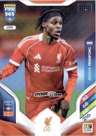Sticker Jeremie Frimpong - Fifa 365: 2025-2026. Adrenalyn Xl n. LIV8 - Panini