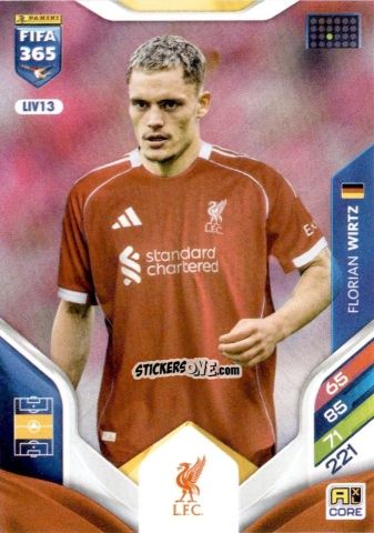 Figurina Florian Wirtz - Fifa 365: 2025-2026. Adrenalyn Xl n. LIV13 - Panini