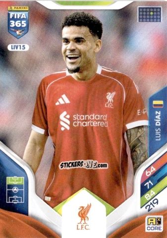 Cromo Luis Díaz - Fifa 365: 2025-2026. Adrenalyn Xl n. LIV15 - Panini
