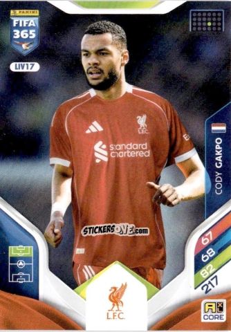 Figurina Cody Gakpo - Fifa 365: 2025-2026. Adrenalyn Xl n. LIV17 - Panini