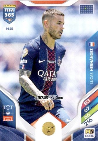 Cromo Lucas Hernández - Fifa 365: 2025-2026. Adrenalyn Xl n. PAS5 - Panini