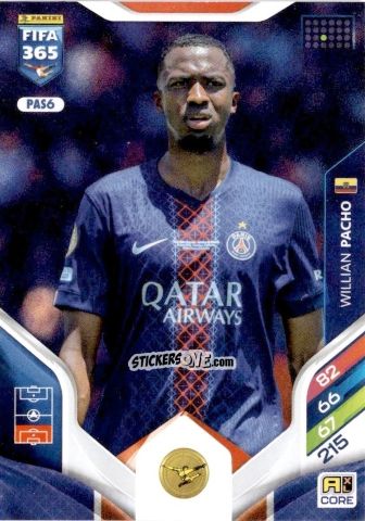 Cromo Willian Pacho - Fifa 365: 2025-2026. Adrenalyn Xl n. PAS6 - Panini