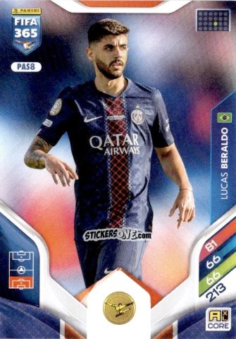 Figurina Lucas Beraldo - Fifa 365: 2025-2026. Adrenalyn Xl n. PAS8 - Panini