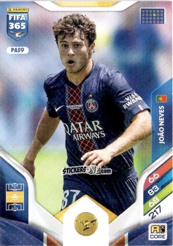 Sticker João Neves - Fifa 365: 2025-2026. Adrenalyn Xl n. PAS9 - Panini