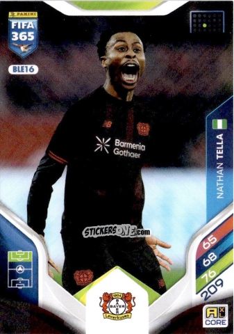 Cromo Nathan Tella - Fifa 365: 2025-2026. Adrenalyn Xl n. BLE16 - Panini