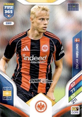 Figurina Oscar Højlund - Fifa 365: 2025-2026. Adrenalyn Xl n. EIN9 - Panini