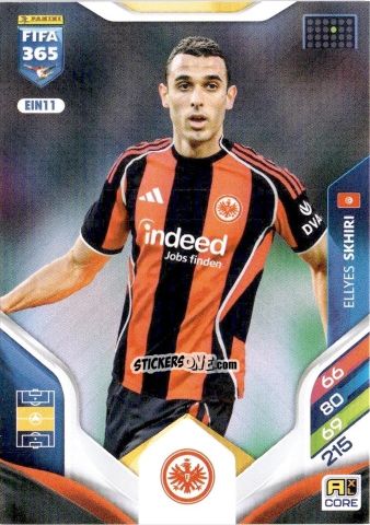 Figurina Ellyes Skhiri - Fifa 365: 2025-2026. Adrenalyn Xl n. EIN11 - Panini