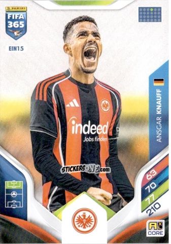 Figurina Ansgar Knauff - Fifa 365: 2025-2026. Adrenalyn Xl n. EIN15 - Panini