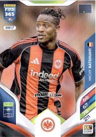 Figurina Michy Batshuayi - Fifa 365: 2025-2026. Adrenalyn Xl n. EIN17 - Panini