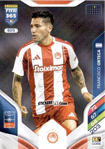 Figurina Francisco Ortega - Fifa 365: 2025-2026. Adrenalyn Xl n. OLY5 - Panini