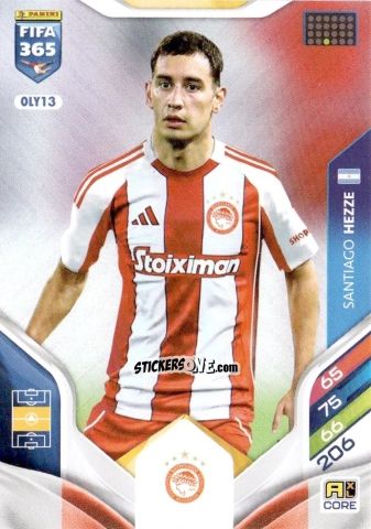 Cromo Santiago Hezze - Fifa 365: 2025-2026. Adrenalyn Xl n. OLY13 - Panini