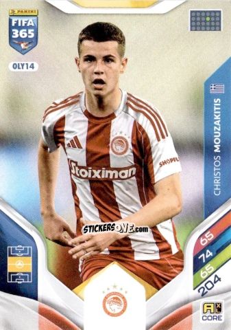 Cromo Christos Mouzakitis - Fifa 365: 2025-2026. Adrenalyn Xl n. OLY14 - Panini