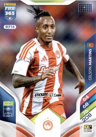 Sticker Gelson Martins - Fifa 365: 2025-2026. Adrenalyn Xl n. OLY16 - Panini