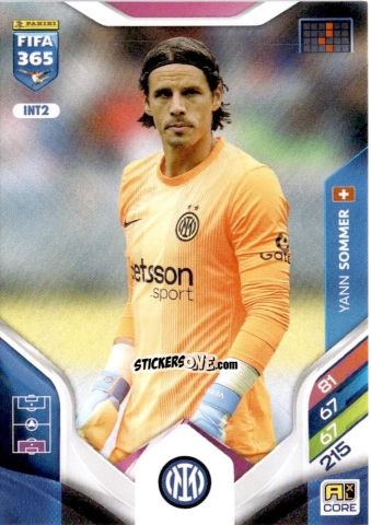 Cromo Yann Sommer - Fifa 365: 2025-2026. Adrenalyn Xl n. INT2 - Panini