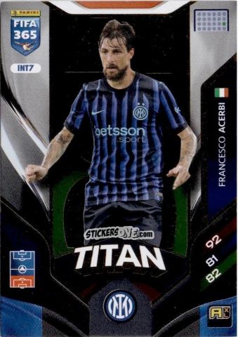 Cromo Francesco Acerbi - Fifa 365: 2025-2026. Adrenalyn Xl n. INT7 - Panini