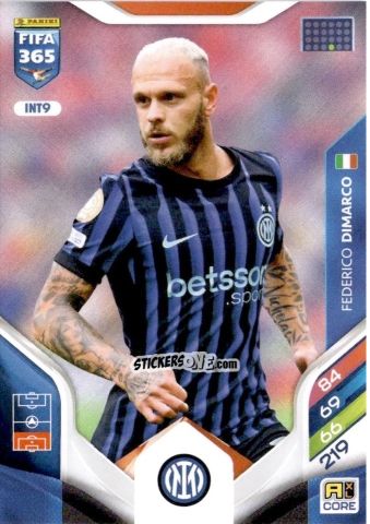 Cromo Federico Dimarco - Fifa 365: 2025-2026. Adrenalyn Xl n. INT9 - Panini