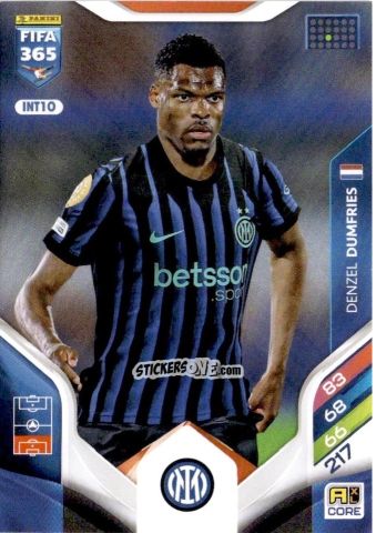 Cromo Denzel Dumfries - Fifa 365: 2025-2026. Adrenalyn Xl n. INT10 - Panini