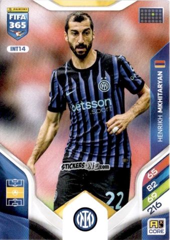 Figurina Henrikh Mkhitaryan - Fifa 365: 2025-2026. Adrenalyn Xl n. INT14 - Panini